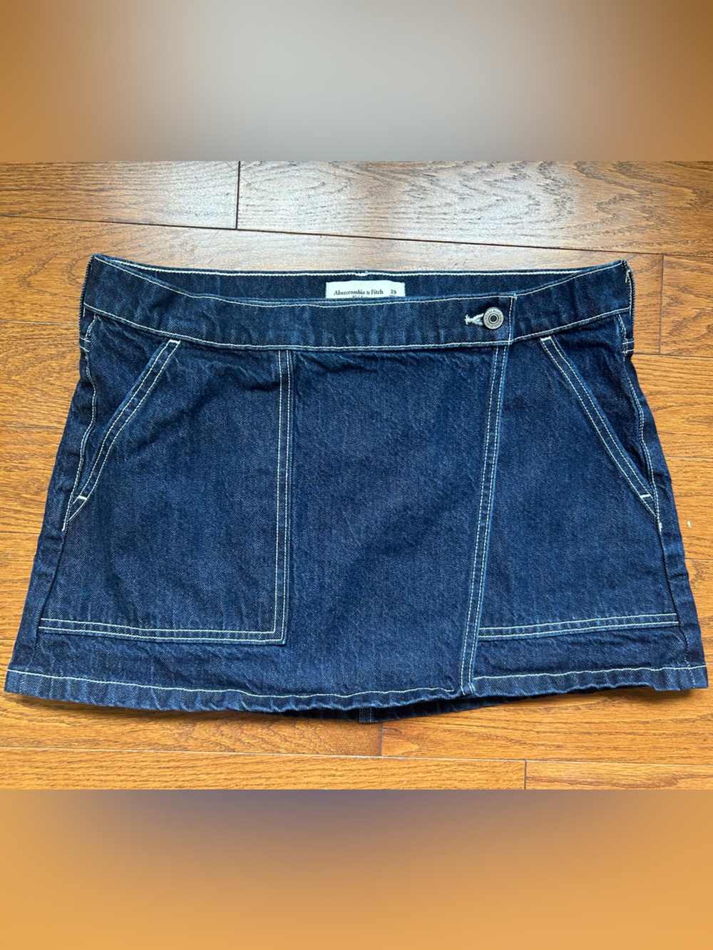Abercrombie & Fitch Dark Indigo Denim Mini Skirt